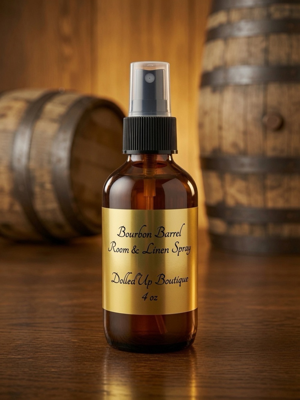 4oz Bourbon Barrel Room & Linen Spray | Rich Bourbon Oak Vanilla